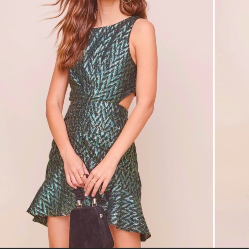 ASTR The Label EMERALD CITY CUTOUT MINI DRESS Size S - Picture 2 of 4